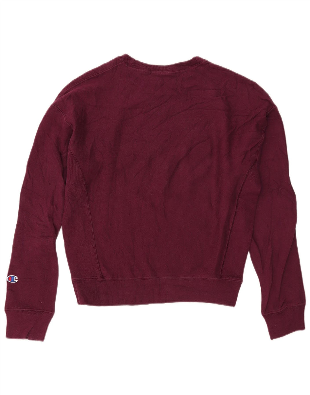 CHAMPION Womens Graphic Oversized Sweatshirt Pullover UK 10 Small Burgund