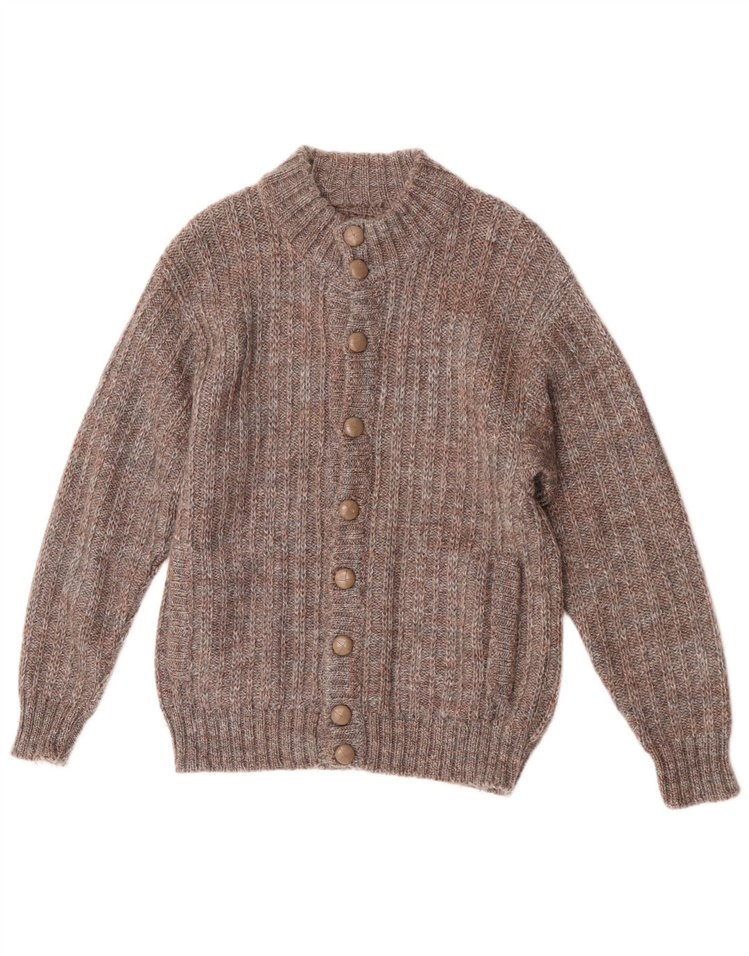 Vintage Herren Cardigan Pullover Klein Braun