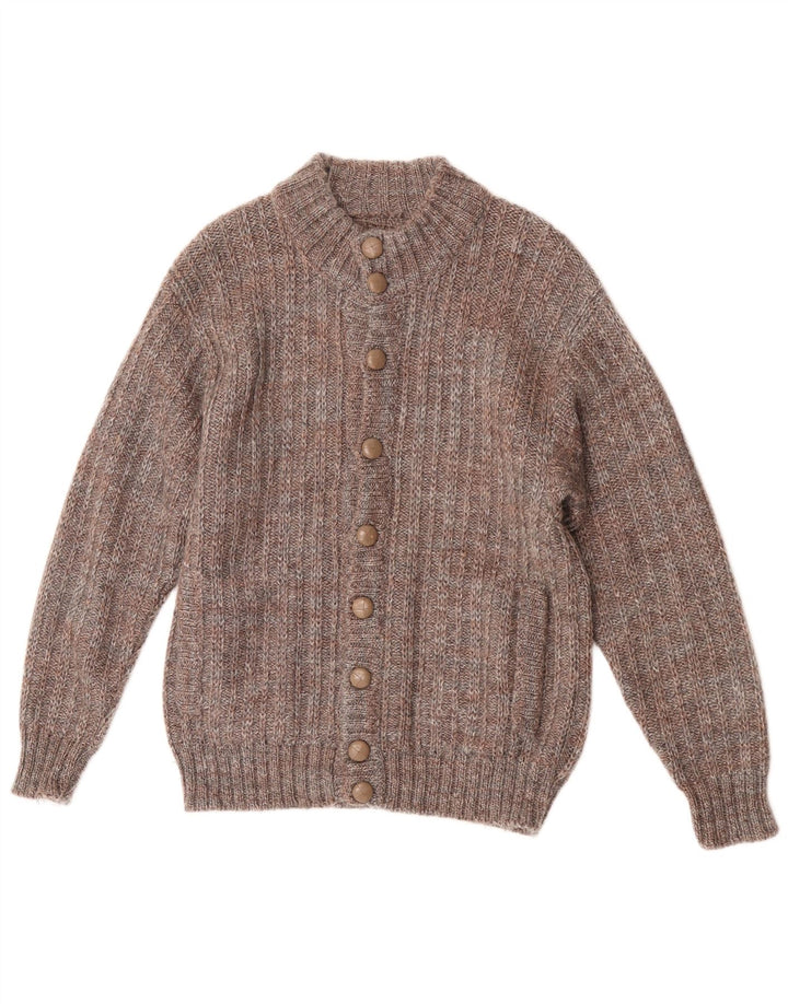 Vintage Herren Cardigan Pullover Klein Braun