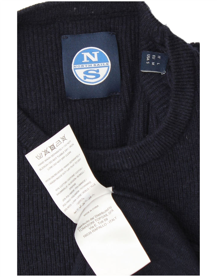 North Sails Herren-Pullover mit Rundhalsausschnitt, mittelmarineblaue Baumwolle