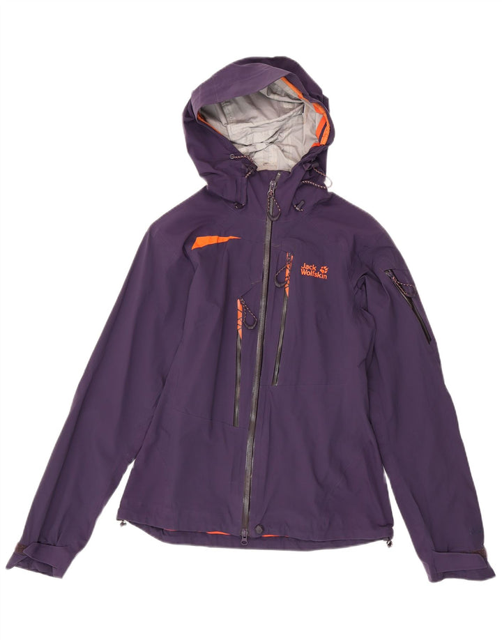Jack Wolfskin Damen Regenjacke mit Kapuze UK 10 Small Lila Polyamid
