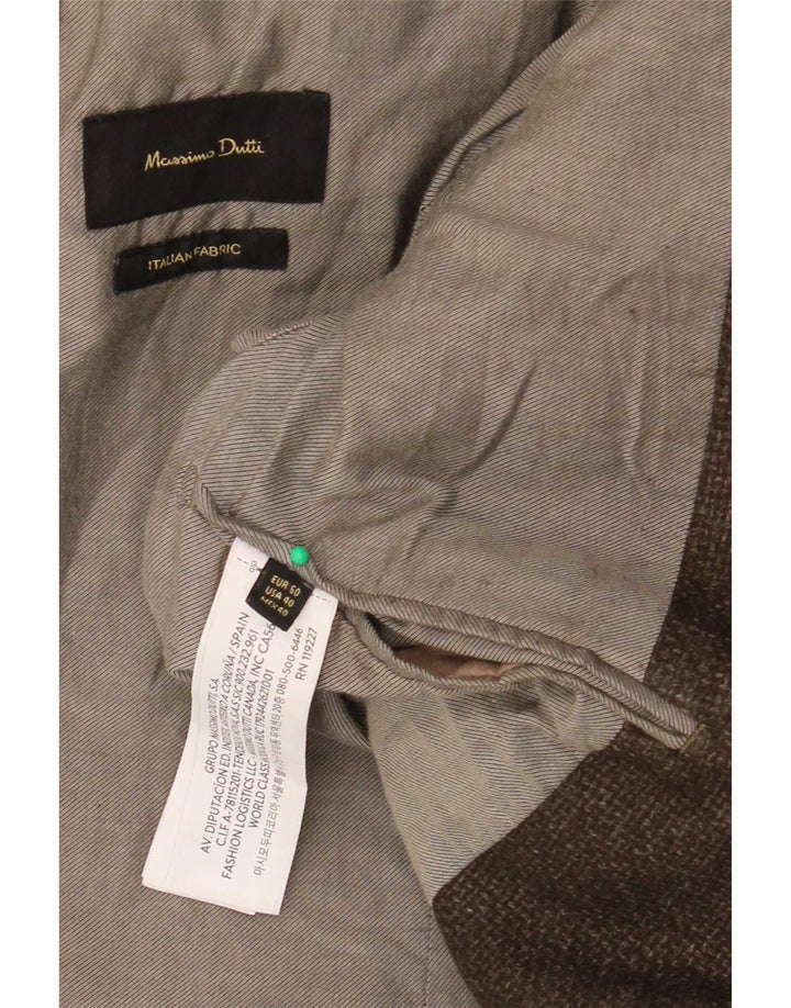 Massimo Dutti Herren-Blazer mit 2 Knöpfen, EU 50, mittelbraune Wolle