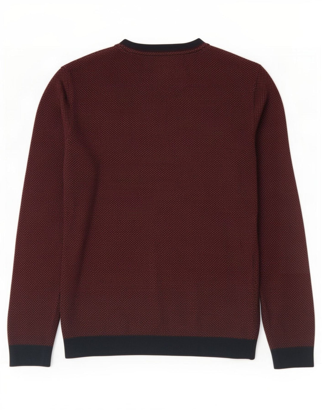 Ted Baker Herren-Pullover mit V-Ausschnitt, Größe 2, klein, braune, geometrische Baumwolle