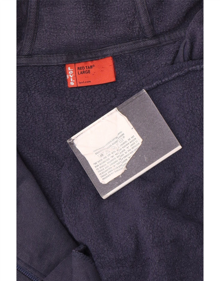 Levi's Herren-Kapuzenpullover mit Reißverschluss, groß, marineblaue Baumwolle