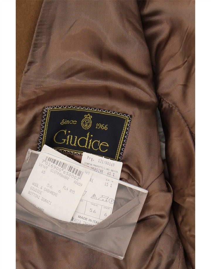 Giudice Herren 2-Knopf-Blazerjacke IT 56 3XL Beige Wolle