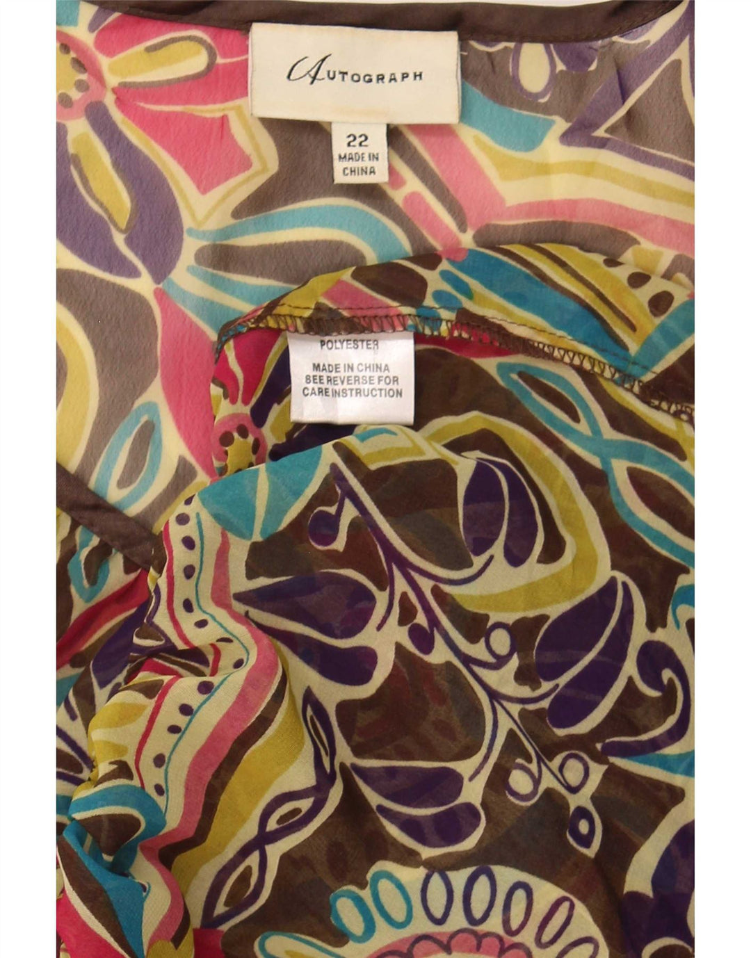 Marks & Spencer Damen Durchsichtiges Blusenoberteil UK 22 3XL Mehrfarbig