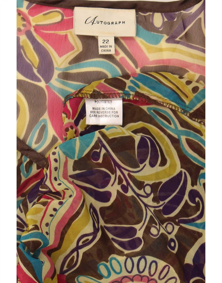 Marks & Spencer Damen Durchsichtiges Blusenoberteil UK 22 3XL Mehrfarbig