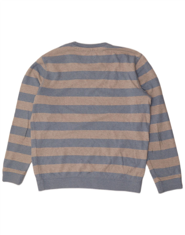 CREW CLOTHING Herren-Sweatshirt, Pullover, groß, grau gestreift, Baumwolle