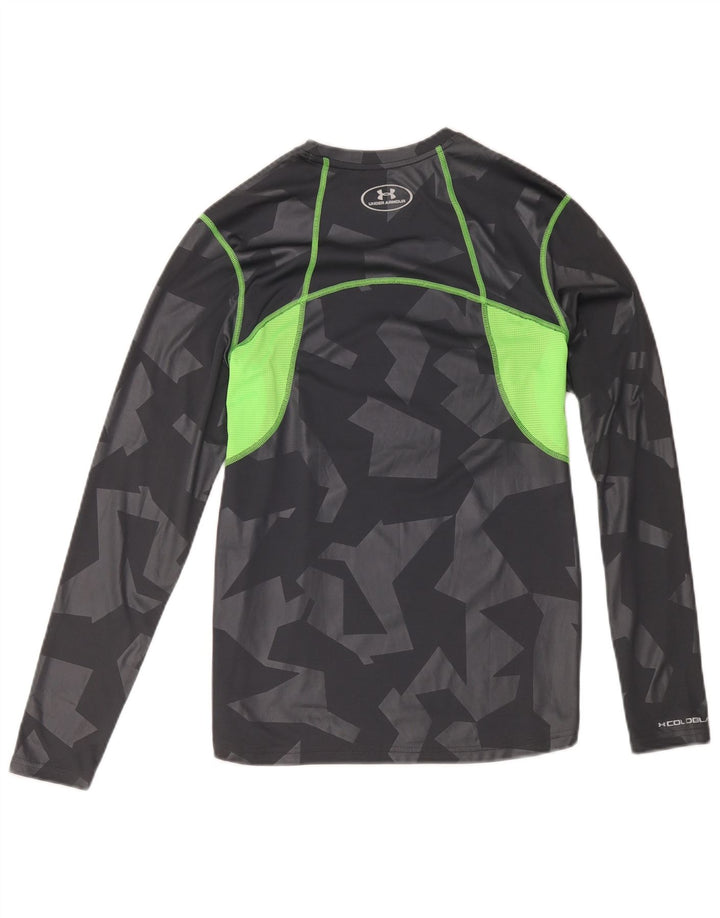 Under Armour Herren Heat Gear Top Langarm Kleines graues geometrisches Polyester