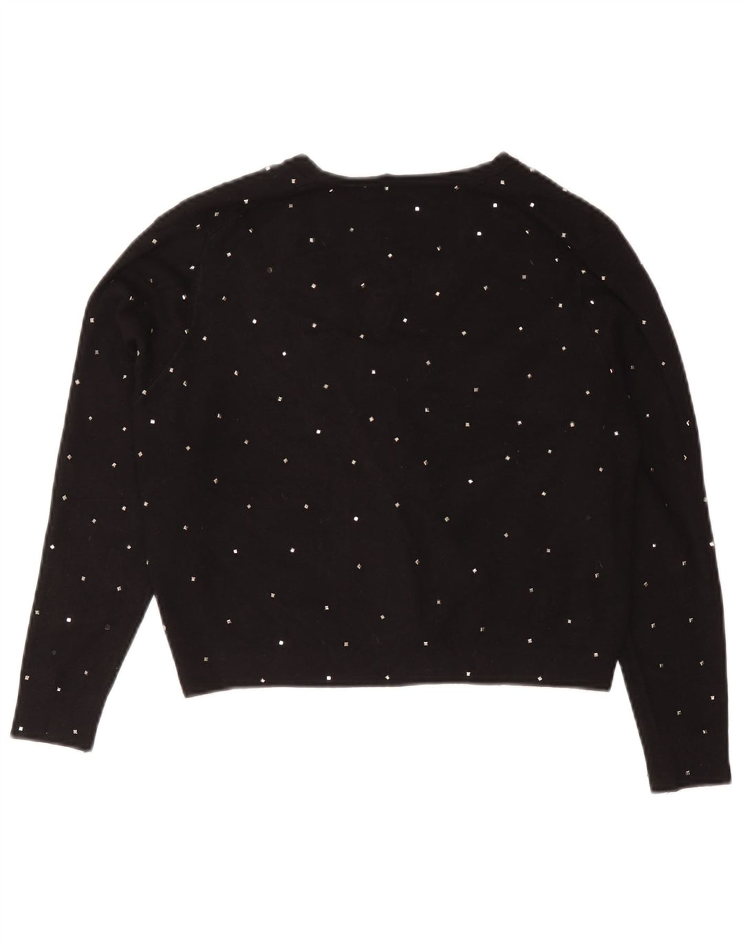 Zara Damen Bolero-Pullover UK 12 Mittelschwarz gefleckte Viskose
