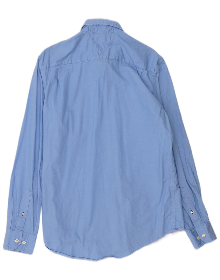TOMMY HILFIGER Mens Shirt Medium Blue Cotton