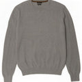 Massimo Dutti Herren-Pullover mit Rundhalsausschnitt, groß, graue Baumwolle