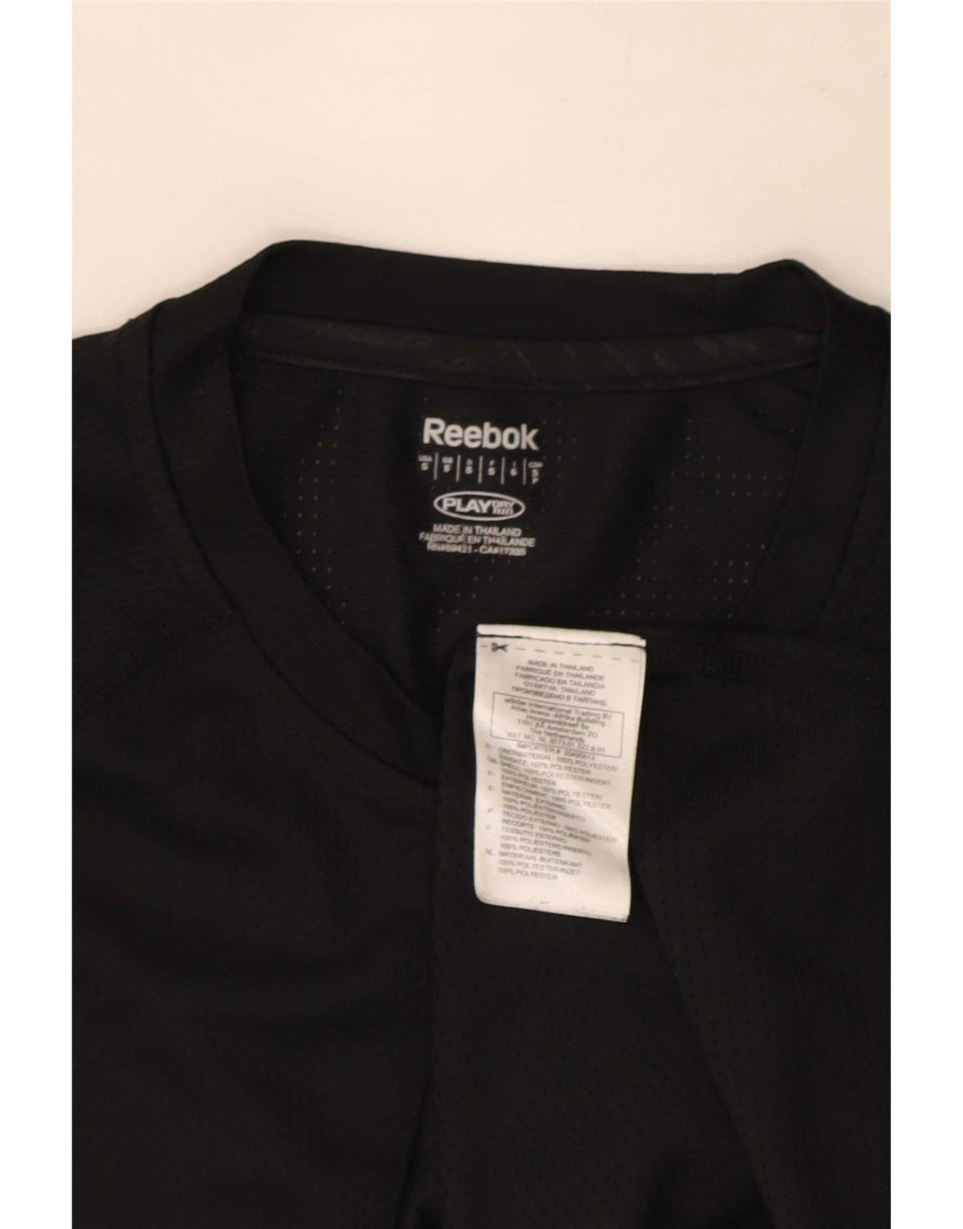 Reebok Herren T-Shirt Top Small Schwarz Polyester