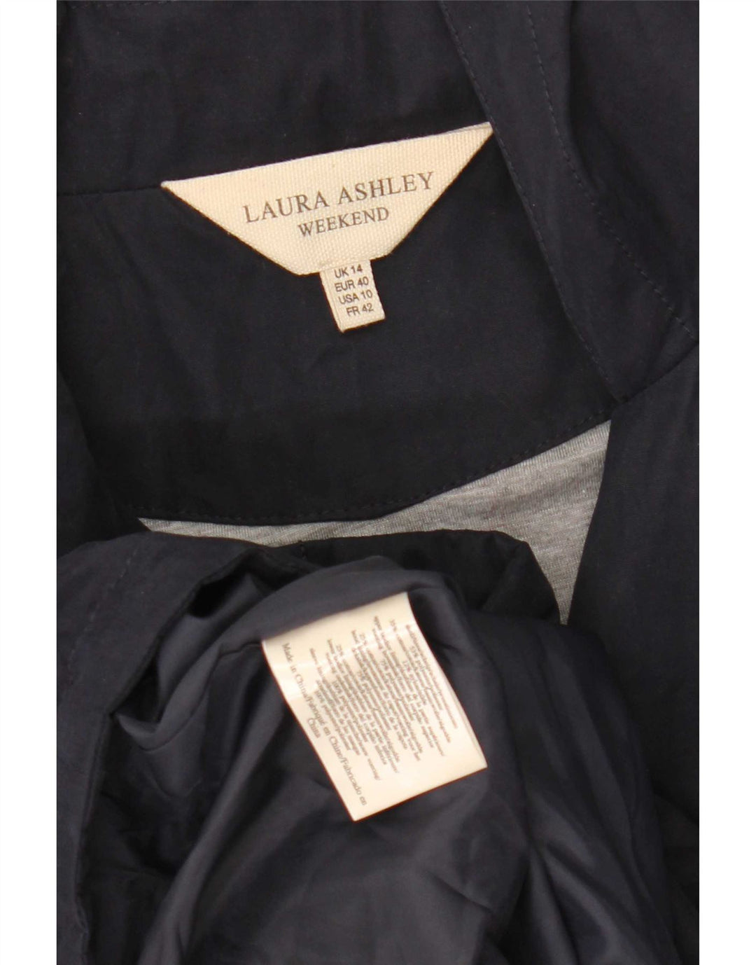 Laura Ashley Damen Wochenend-Regenjacke mit Kapuze, UK 14, Größe L, Marineblau