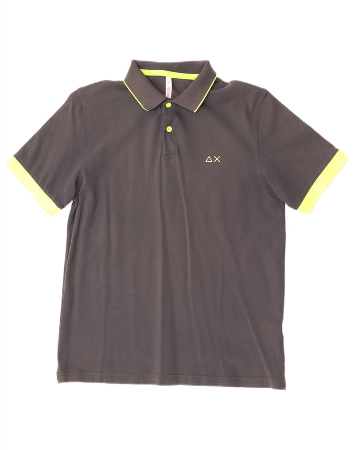 Sun68 Herren-Poloshirt aus mittelgrauer Baumwolle