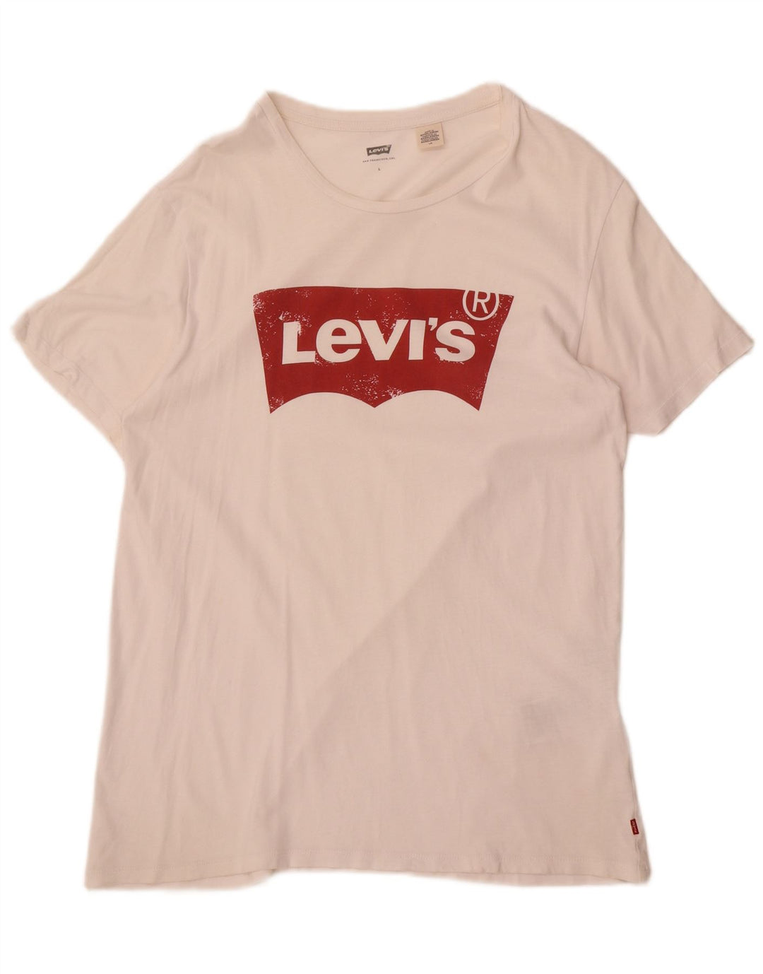 Levi's Herren-T-Shirt mit Grafik, Größe L, aus weißer Baumwolle