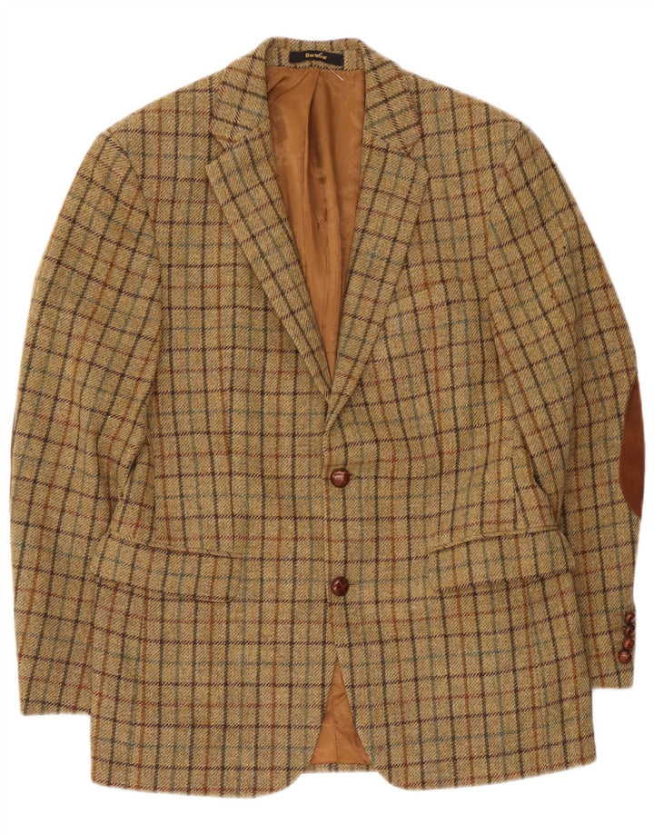 Barbour Herren-Blazer mit 2 Knöpfen, EU 48, Mittel-Khaki, kariert, Schurwolle
