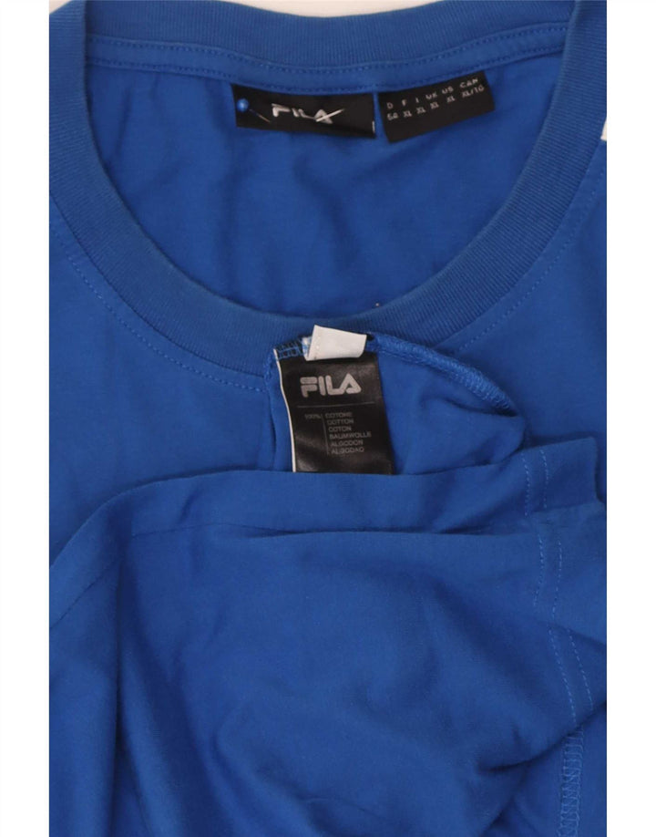 Fila Herren Regular Graphic T-Shirt Top XL Blau Baumwolle