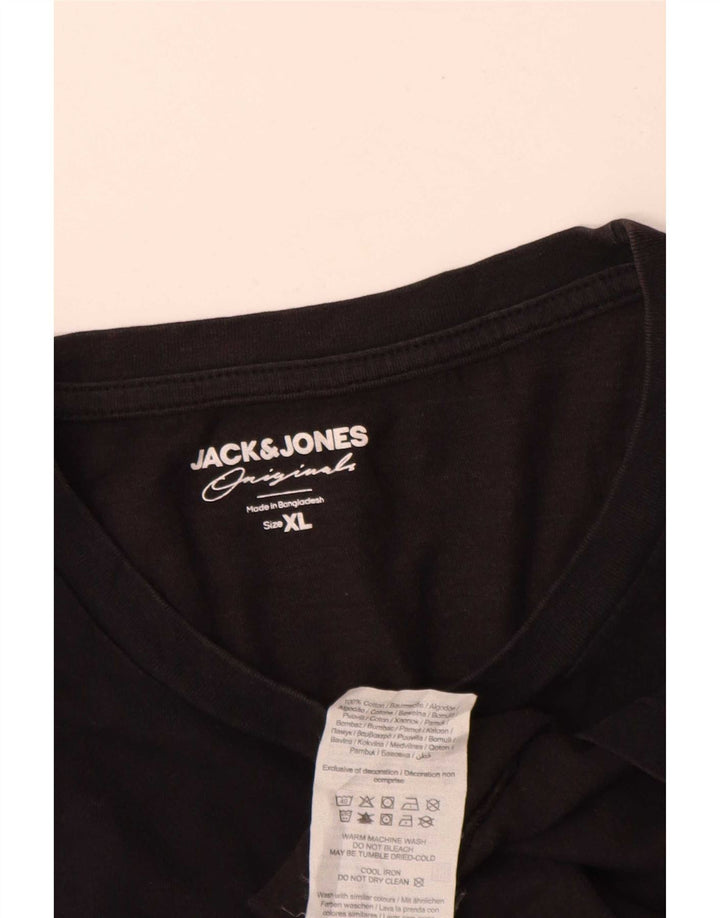 Jack & Jones Herren T-Shirt Top XL Schwarz Baumwolle