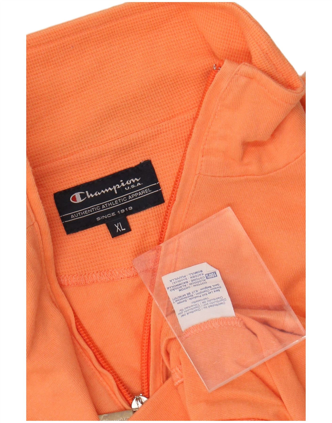 CHAMPION Damen-Trainingsanzug-Top-Jacke UK 18 XL Orange Baumwolle