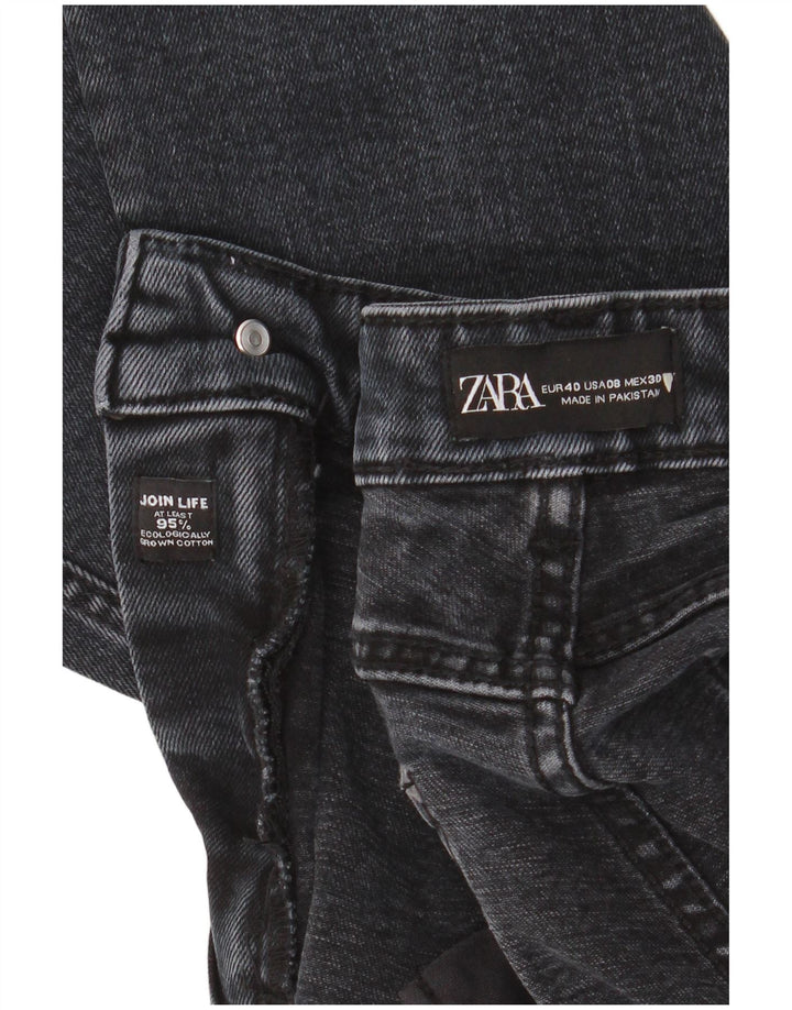 Zara Damen-Cropped-Jeans EU 40 Medium W30 L25 Marineblaue Baumwolle