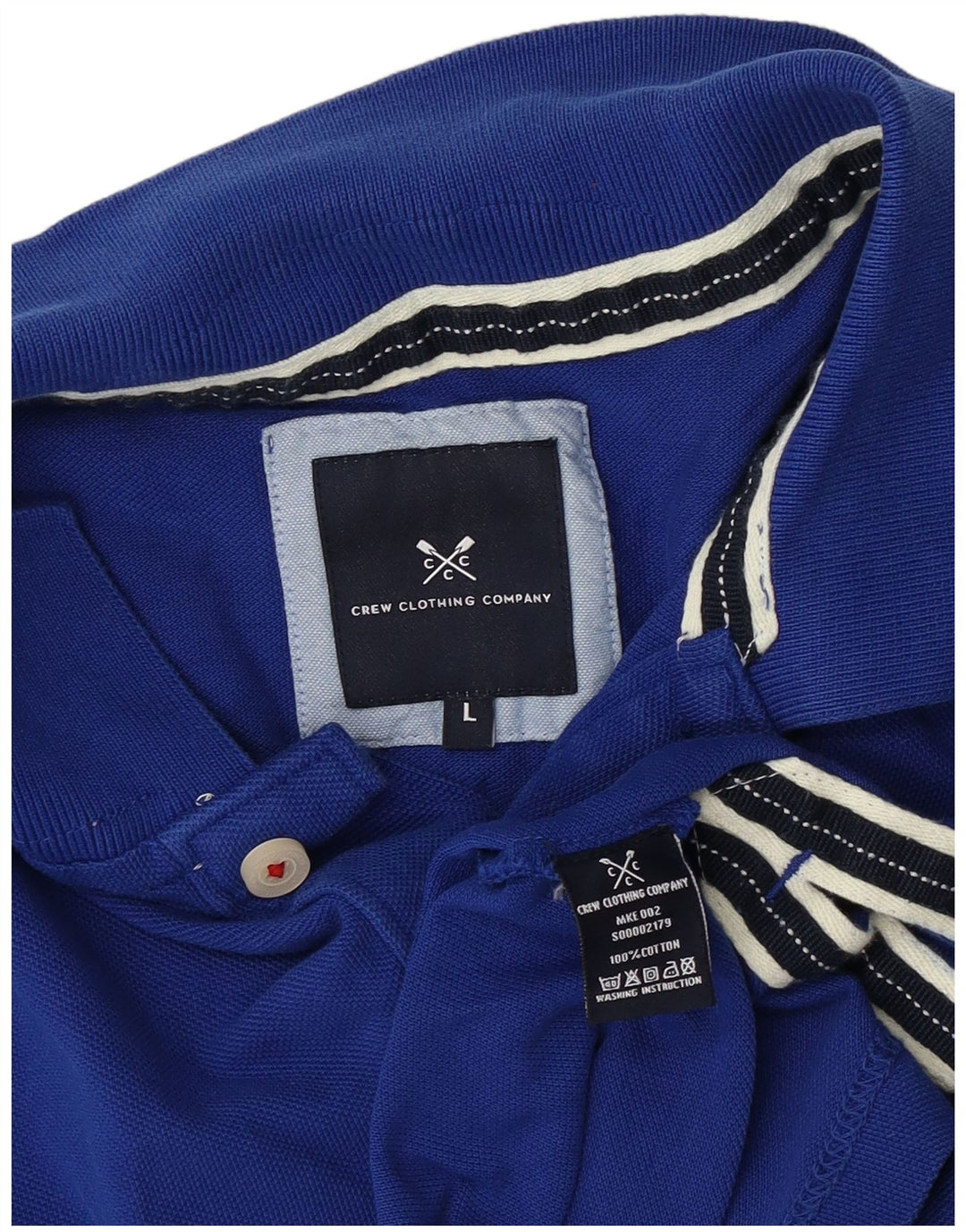 Crew Clothing Herren-Poloshirt, groß, blaue Baumwolle