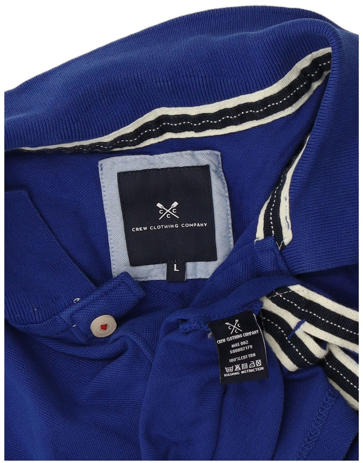 Crew Clothing Herren-Poloshirt, groß, blaue Baumwolle