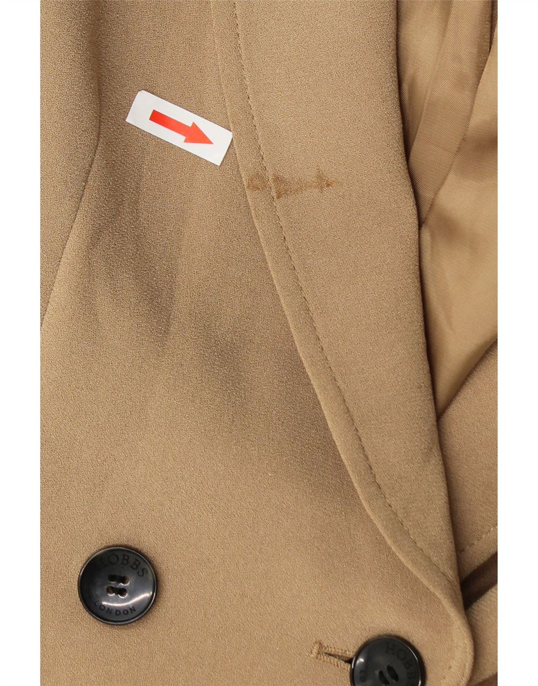 Hobbs Zweireihiger Damen-Blazer, Gr. 10, Größe S, Beige, Triacetat