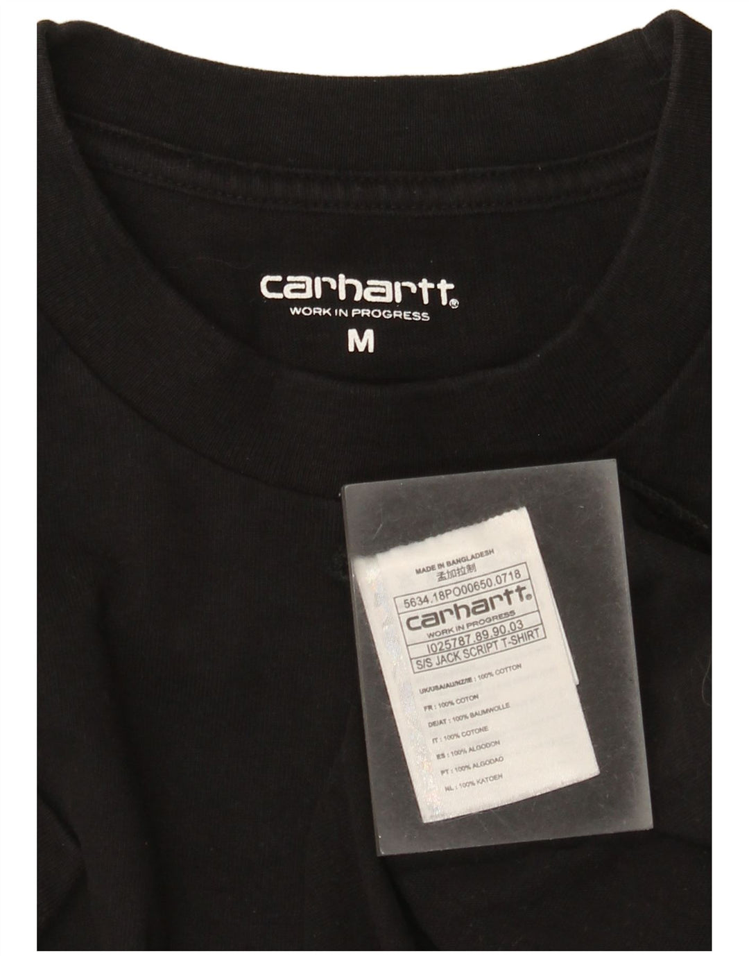 Carhartt Herren Grafik-T-Shirt-Oberteil aus mittelschwarzer Baumwolle