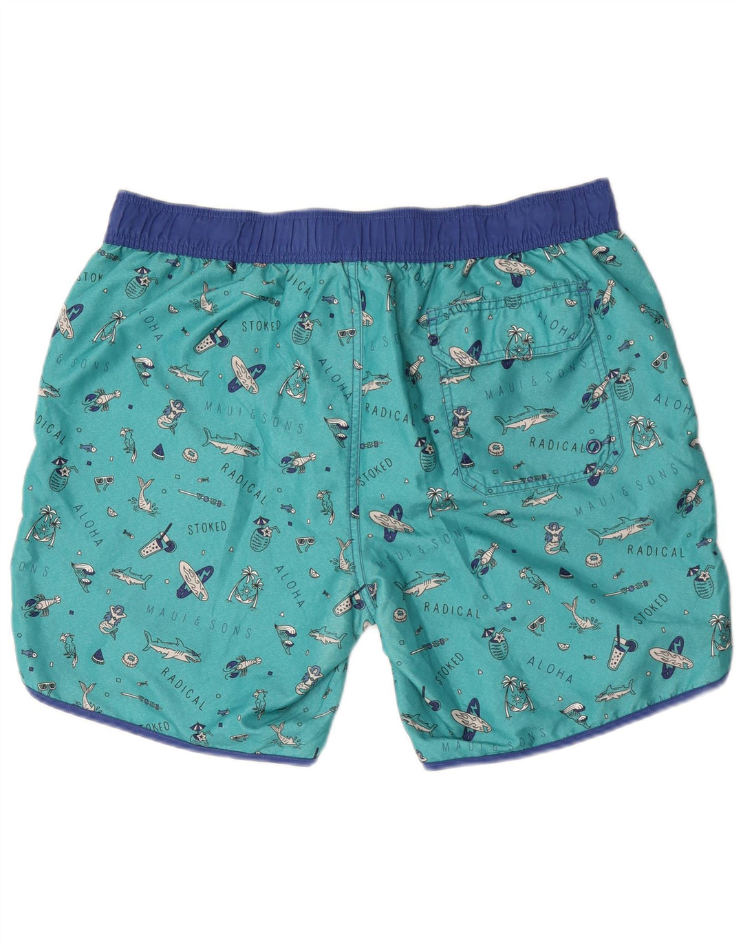 Maui and Sons Herren-Badeshorts mit abstraktem Muster und Grafik, 2XL, Grün