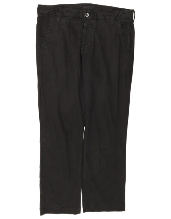 Calvin Klein Damen Gerade Chinohose W32 L26 Schwarz