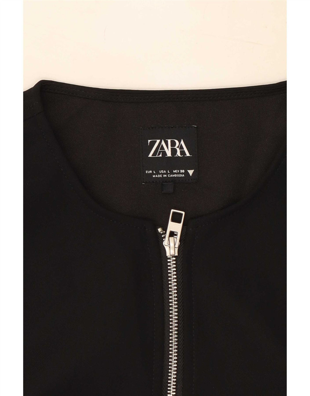 Zara Damen Crop Weste UK 16 Large Schwarz Polyester