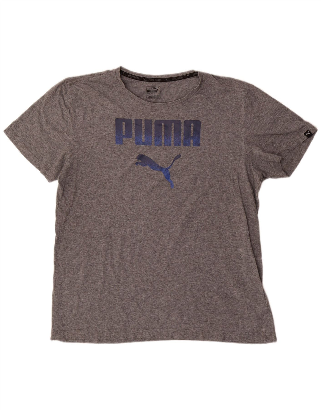 Puma Herren Grafik T-Shirt Top XL Grau gefleckte Baumwolle