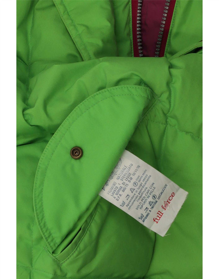 Vintage Damen Reversible gepolsterte Jacke UK 14 große lila Baumwolle