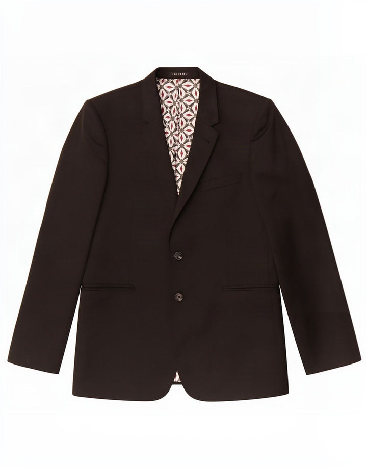 Ted Baker Herren-Blazer mit 2 Knöpfen, UK 42, XL, schwarze Wolle