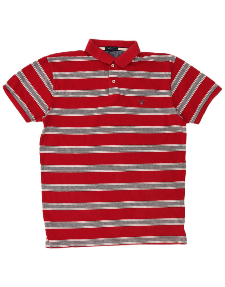 Gant Herren-Poloshirt XL, rot gestreift, Baumwolle