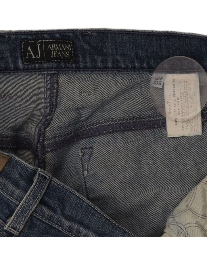 Armani Herren Straight Jeans W33 L35 Blaue Baumwolle