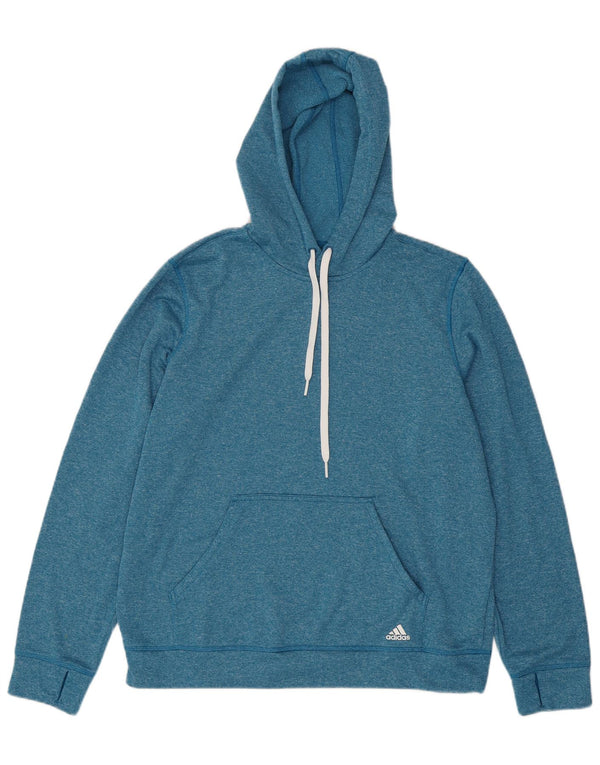 Adidas Damen Kapuzenpullover UK 20/22 XL Blau geflecktes Polyester