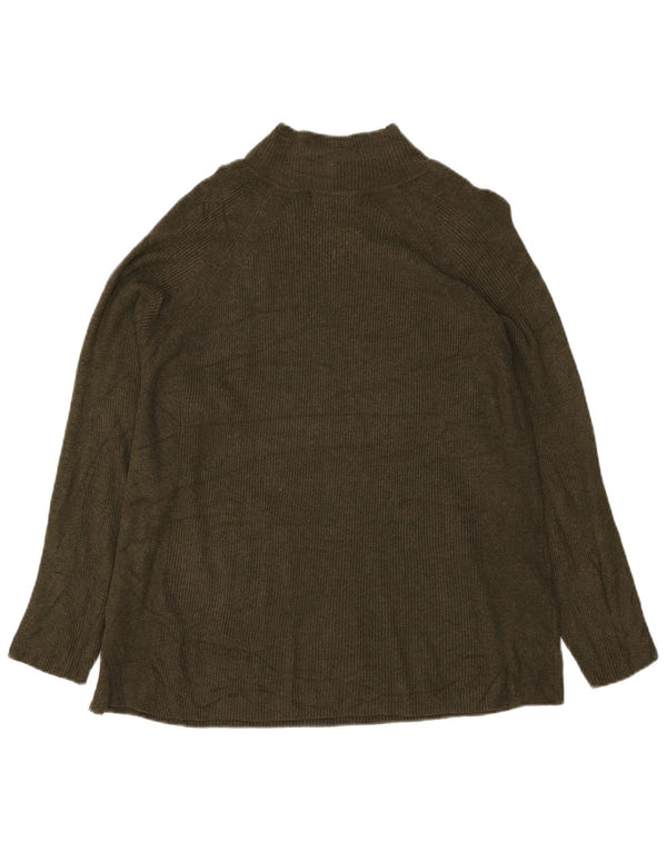 Marks & Spencer Damen Rollkragenpullover Pullover UK 20 2XL Khaki Viskose