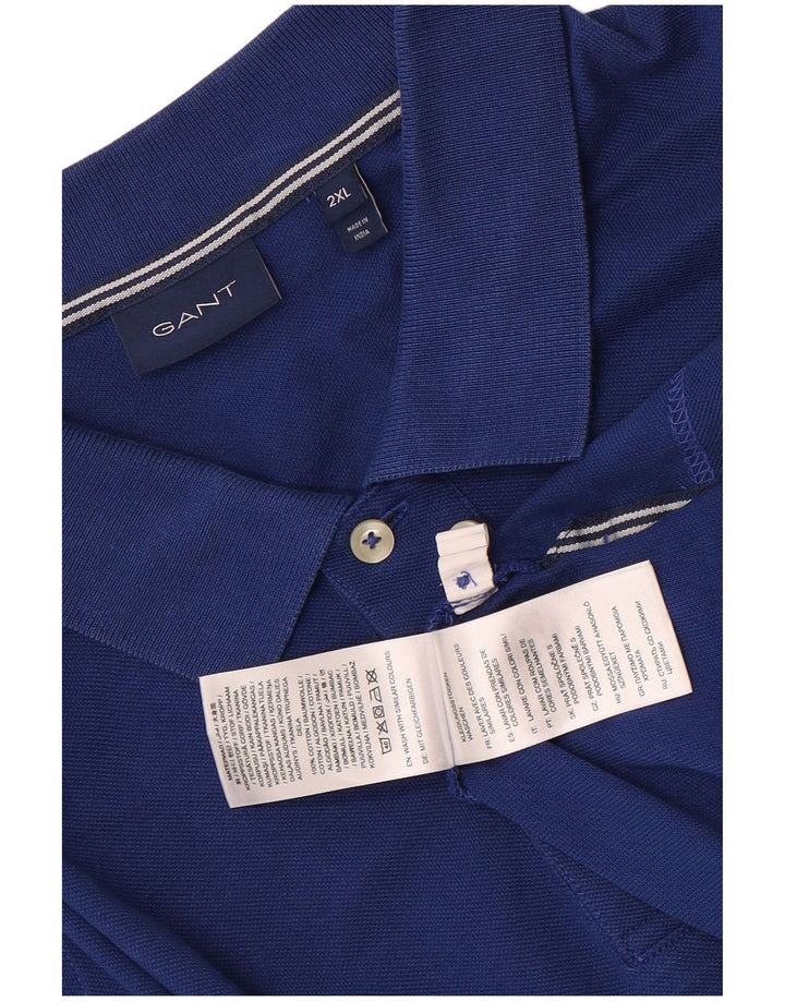 Gant Herren Poloshirt 2XL Blau Baumwolle