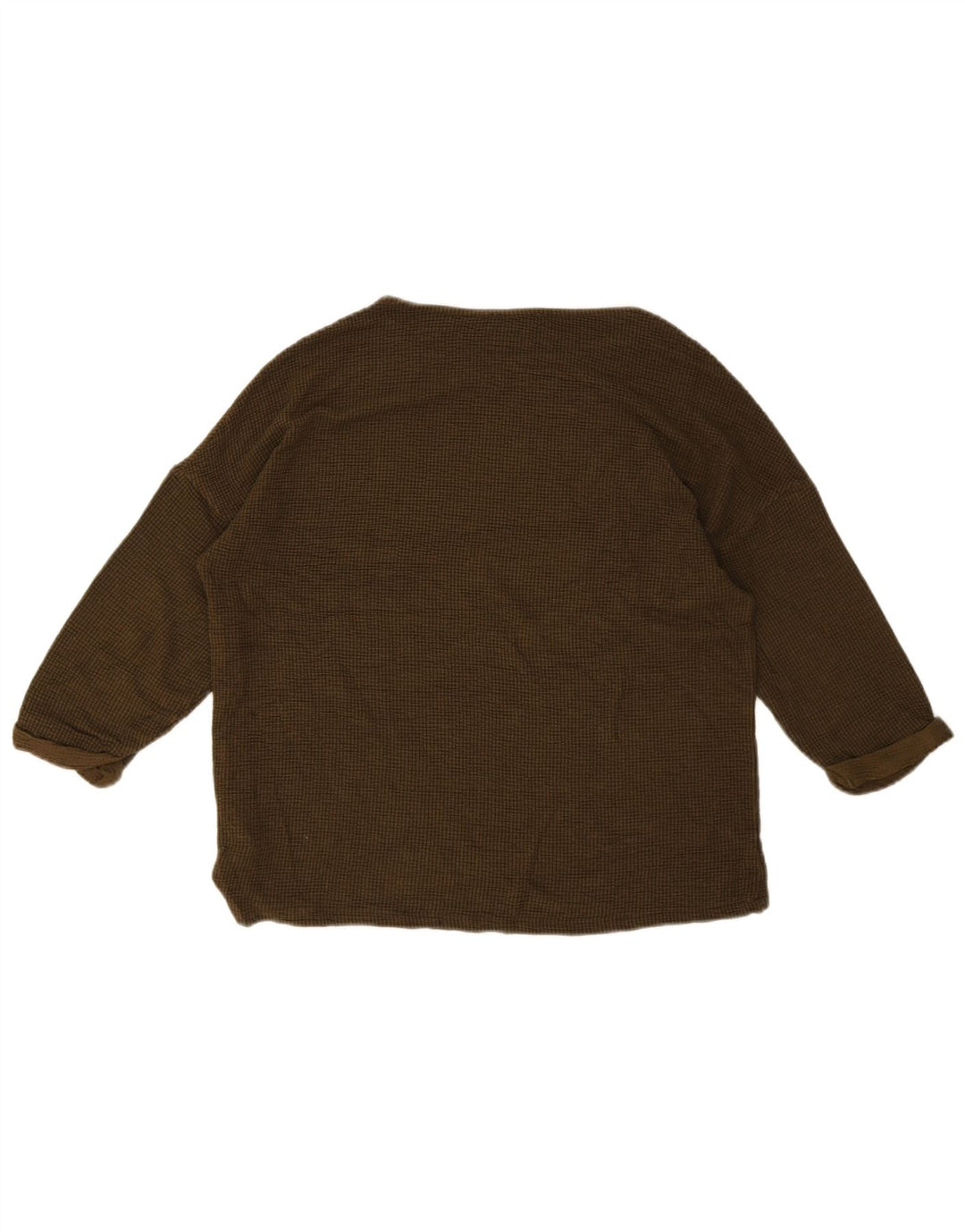 Zara Damen-Oversize-Oberteil mit 3/4-Ärmeln, Größe S, braun, Viskose