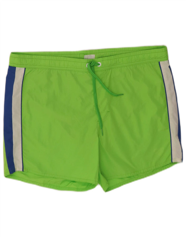 Arena Herren-Badeshorts aus mittelgrünem Colourblock-Polyester