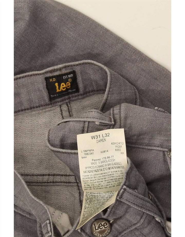 Lee Herren Daren Straight Jeans W31 L32 Graue Baumwolle