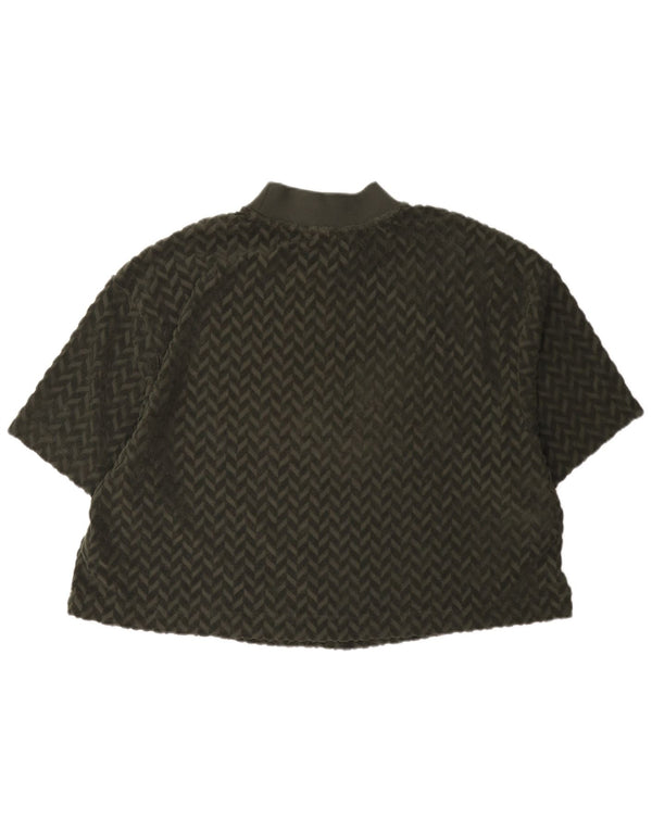 Nike Damen-T-Shirt mit Grafik, UK 18, XL, grüne Baumwolle mit Fischgrätenmuster