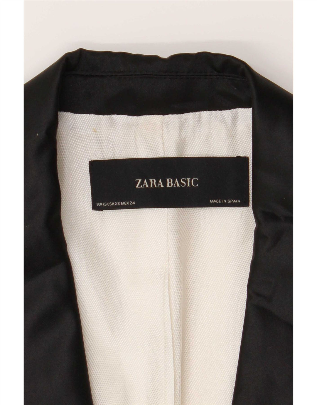 Zara Damen 2-Knopf-Blazerjacke UK 6 XS Weißer Colourblock-Polyester