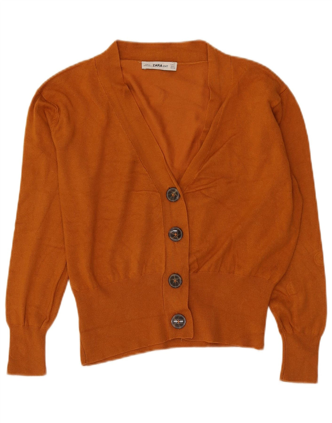 Zara Damen Strickjacke UK 14 Mittelbraune Viskose