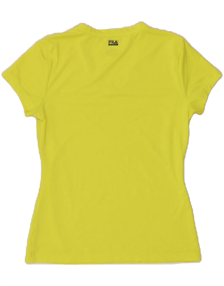 FILA Womens T-Shirt Top UK 10 Small Yellow Polyester Vintage Fila and Second-Hand Fila from Messina Hembry 