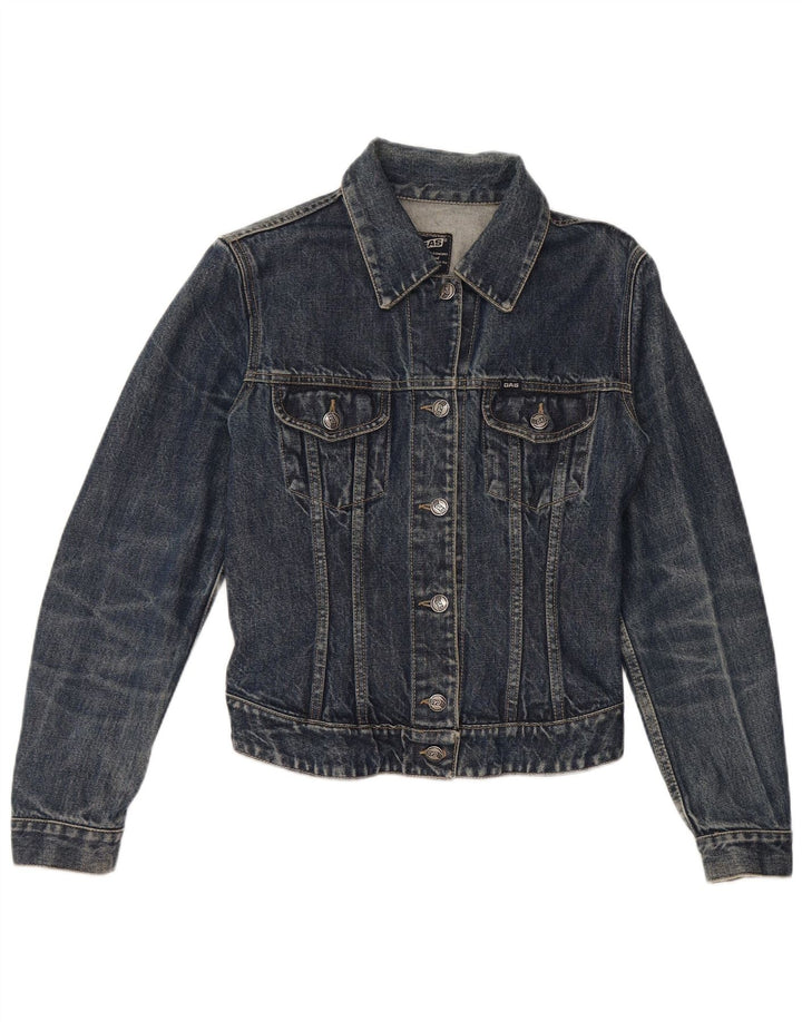 Gas Damen Street Mood Crop Denim Jacke UK 10 Small Blau Baumwolle