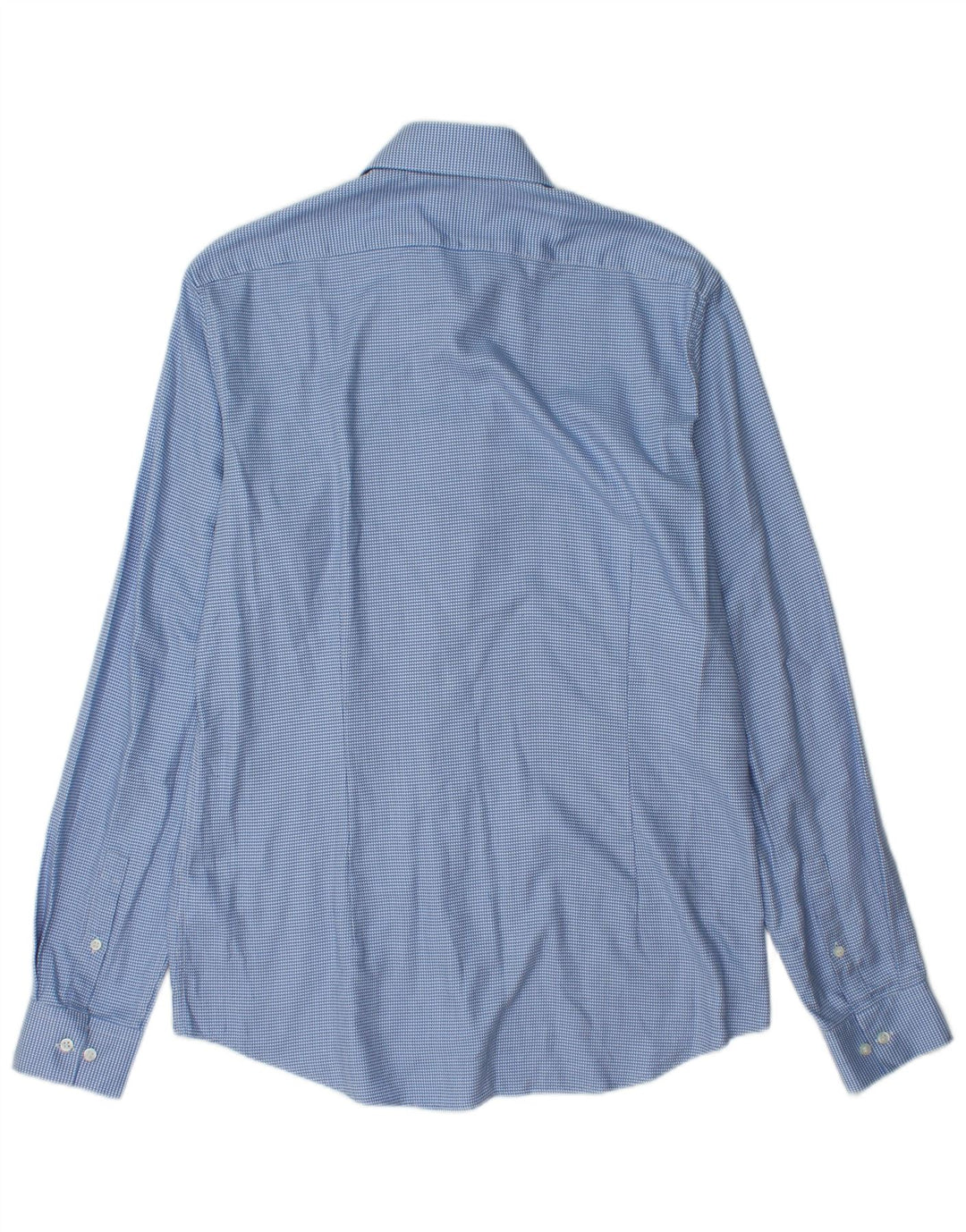 Calvin Klein Herren-Slim-Fit-Hemd, Größe 40, 15 3/4, mittelblau, geometrisch