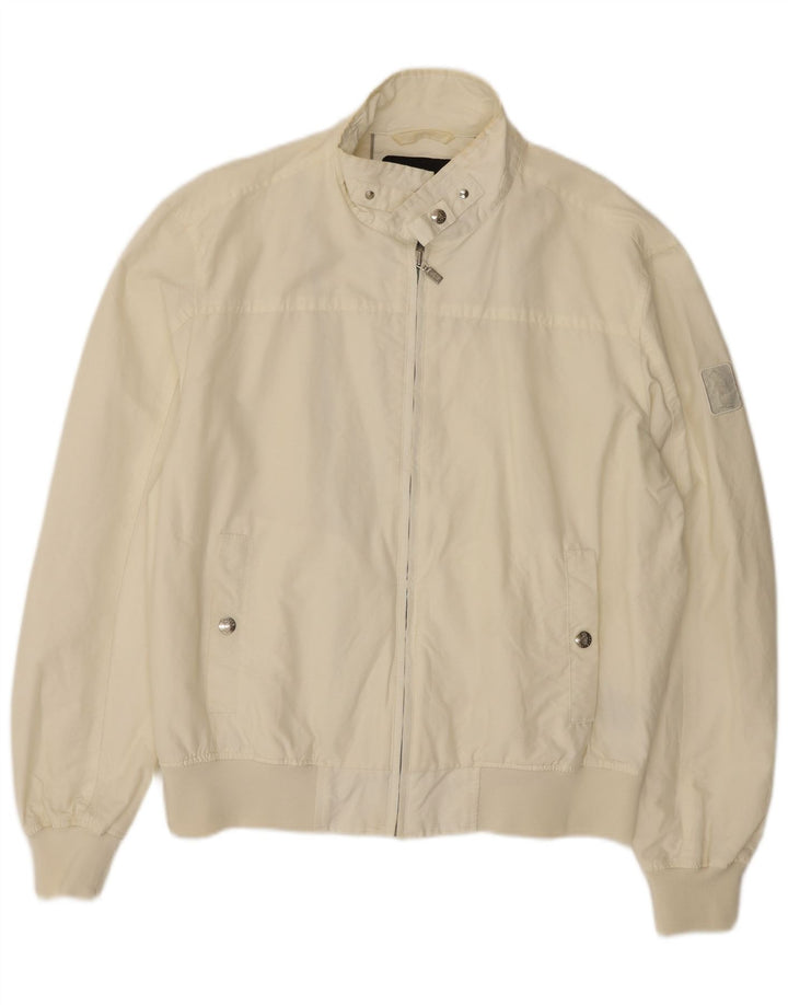 REFRIGUE Herren Bomberjacke UK 44 2XL Off White Baumwolle